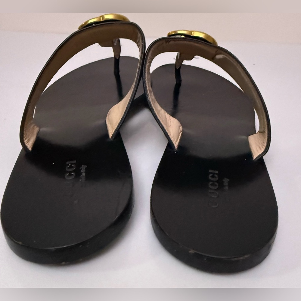 Gucci Black and Gold Sandals - Picture 3 of 16